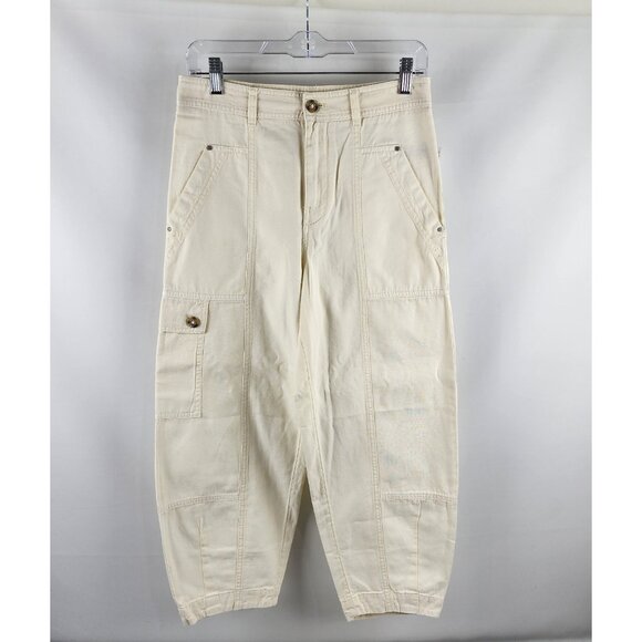 Anthropologie Pants - Anthropologie Pants Womens 2 Ivory The Carson Utility Barrel Leg (28x24) NWT